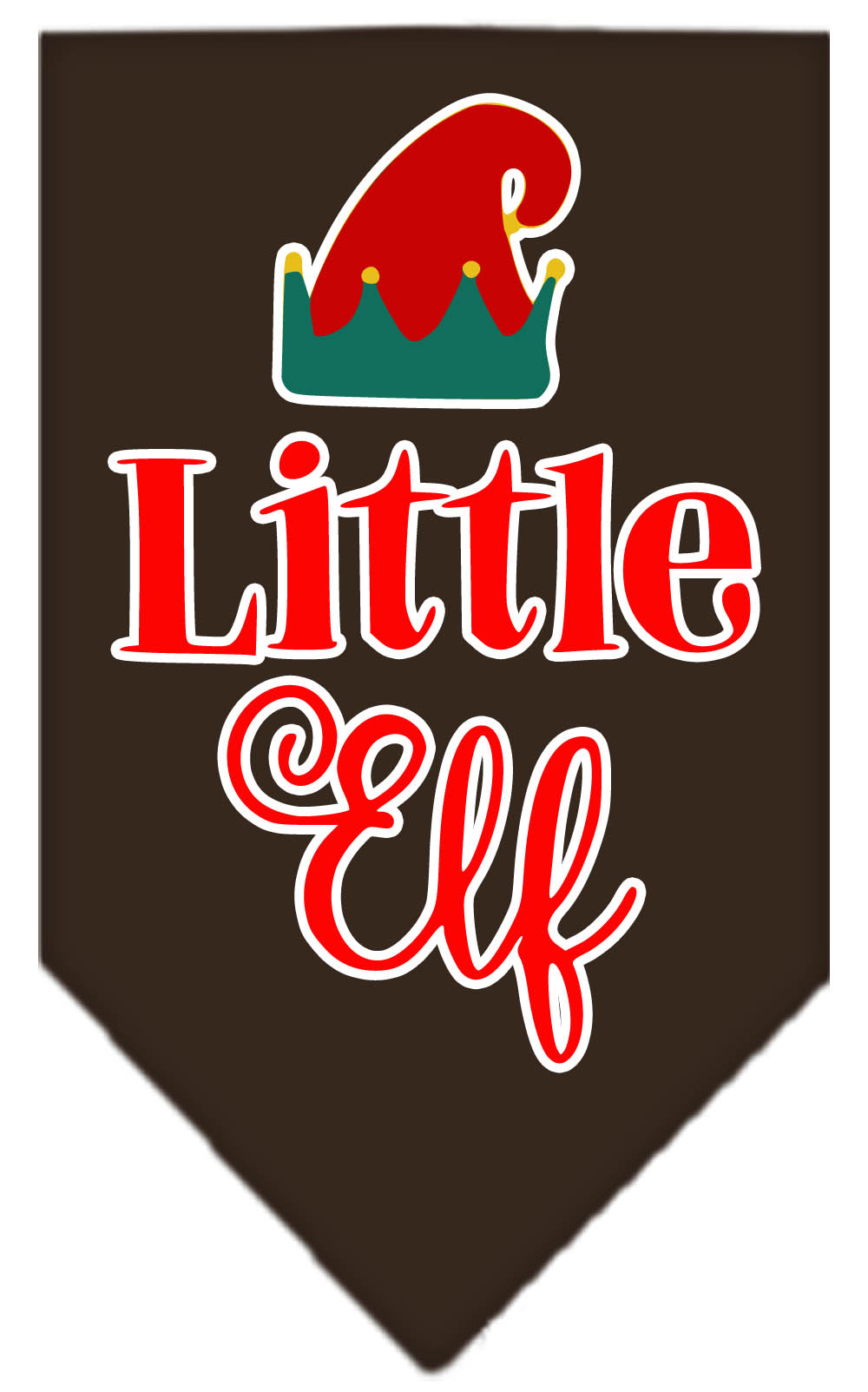 Little Elf Screen Print Bandana Cocoa Small